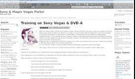 
							         Training on Sony Vegas & DVD-A - Sony & Magix Vegas Portal								  
							    