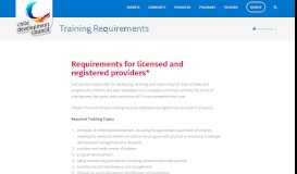 
							         Training Requirements | Child Development Council								  
							    