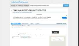 
							         training.momentuminstore.com at WI. Momentum Online Training Portal								  
							    