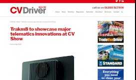 
							         Trakm8 to showcase major telematics innovations at CV Show - CV ...								  
							    