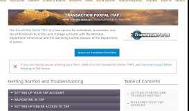 
							         TransAction Portal (TAP) - Montana Department of Revenue								  
							    