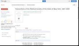 
							         Transactions of the Medical Society of the State of New York. 1807-1905								  
							    