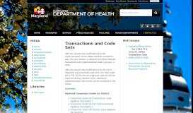 
							         transandcodesets - Maryland Department of Health - Maryland.gov								  
							    