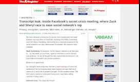 
							         Transcript leak: Inside Facebook's secret crisis meeting, where Zuck ...								  
							    