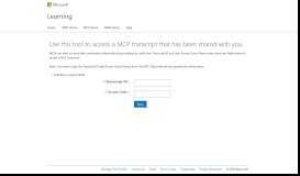 
							         Transcript Sharing Tool - Microsoft MCP								  
							    