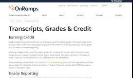 
							         Transcripts, Grades & Credit - OnRamps | The University of Texas at ...								  
							    