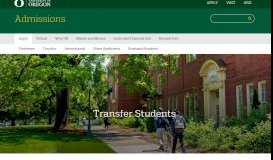 
							         Transfer Admission - Admissions - University of Oregon								  
							    