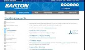 
							         Transfer Agreements | Barton Community College								  
							    