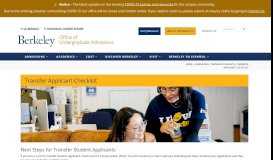 
							         Transfer Applicant Checklist - UC Berkeley Admissions - University of ...								  
							    