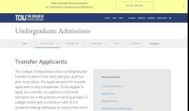 
							         Transfer Applicants | Undergraduate Admissions - TCNJ Admissions								  
							    