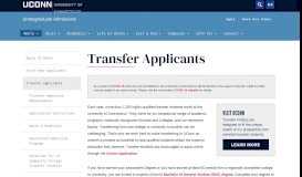 
							         Transfer Applicants | Undergraduate Admissions - UConn Admissions								  
							    