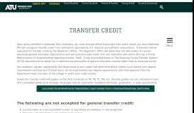 
							         Transfer Credit | Arkansas Tech University								  
							    