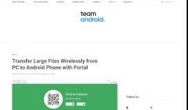 
							         Transfer Files Wirelessly from PC to Android with Portal - Team Android								  
							    
