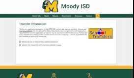 
							         Transfer Information – Transfer Information – Moody ISD								  
							    