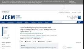 
							         Transfer of Dehydroepiandrosterone- and Pregnenolone-Fatty Acid ...								  
							    