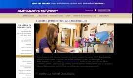
							         Transfer Student Housing Information - James Madison University								  
							    