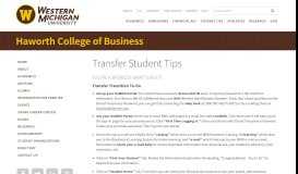 
							         Transfer Student Tips - Western Michigan University								  
							    