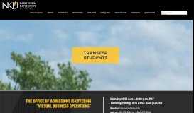 
							         Transfer Students: Northern Kentucky University, Greater Cincinnati ...								  
							    