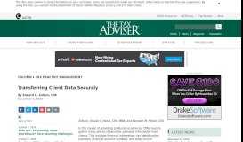 
							         Transferring Client Data Securely - The Tax Adviser								  
							    