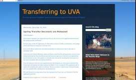 
							         Transferring to UVA								  
							    