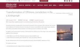 
							         Transformation of Offshore Jurisdiction in Ras Al Khaimah - Fichte & Co								  
							    