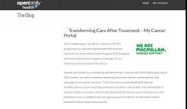 
							         Transforming Care After Treatment - My Cancer Portal - openbrolly ...								  
							    