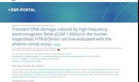 
							         Transient DNA damage induced by high-frequency ... - EMF-Portal								  
							    