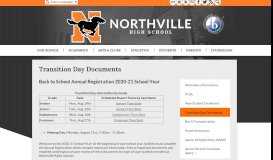 
							         Transition Day Documents - Northville High School								  
							    