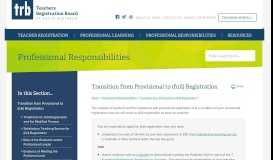 
							         Transition from Provisional to (full) Registration - Teachers ...								  
							    