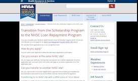 
							         Transition from the Scholarship Program to the NHSC Loan ... - HRSA								  
							    