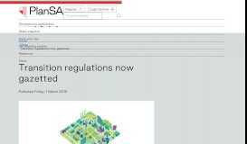 
							         Transition regulations now gazetted | SA Planning Portal								  
							    