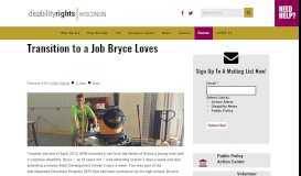
							         Transition to a Job Bryce Loves - Disability Rights Wisconsin								  
							    