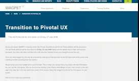 
							         Transition to Pivotal UX | WAGPET								  
							    