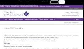 
							         Transparency Policy - Rail Ombudsman								  
							    