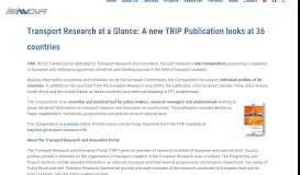 
							         Transport Research at a Glance: A new TRIP Publication looks at 36 ...								  
							    