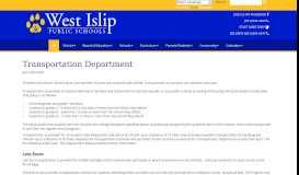 
							         Transportation Department - West Islip School District District								  
							    