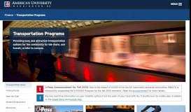
							         Transportation Programs | American University, Washington, DC								  
							    