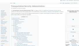 
							         Transportation Security Administration - Wikipedia								  
							    