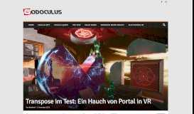 
							         Transpose im Test: Ein Hauch von Portal in VR - Godoculus								  
							    