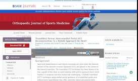 
							         Transtibial Versus Anteromedial Portal ACL ... - SAGE Journals								  
							    