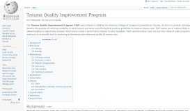
							         Trauma Quality Improvement Program - Wikipedia								  
							    