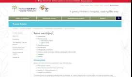 
							         Trauma Service : Spinal cord injury - The Royal Children's Hospital								  
							    