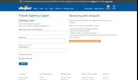 
							         Travel Agency Login - Allegiant Air								  
							    
