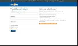 
							         Travel Agent Login - Allegiant Air								  
							    