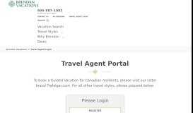 
							         Travel Agent Login - Brendan Vacations								  
							    