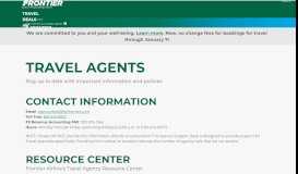 
							         Travel Agents | Frontier Airlines								  
							    