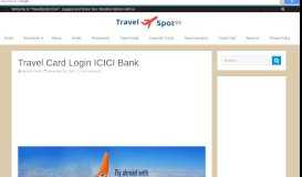 
							         Travel Card Login ICICI Bank - Travel Spot								  
							    