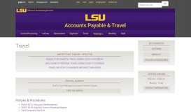 
							         Travel - Louisiana State University								  
							    