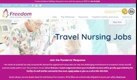 
							         Travel Nursing Jobs: High Pay & Pressure-Free Placement | Freedom ...								  
							    