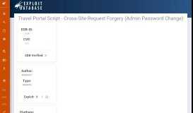
							         Travel Portal Script - Cross-Site Request Forgery (Admin Password ...								  
							    